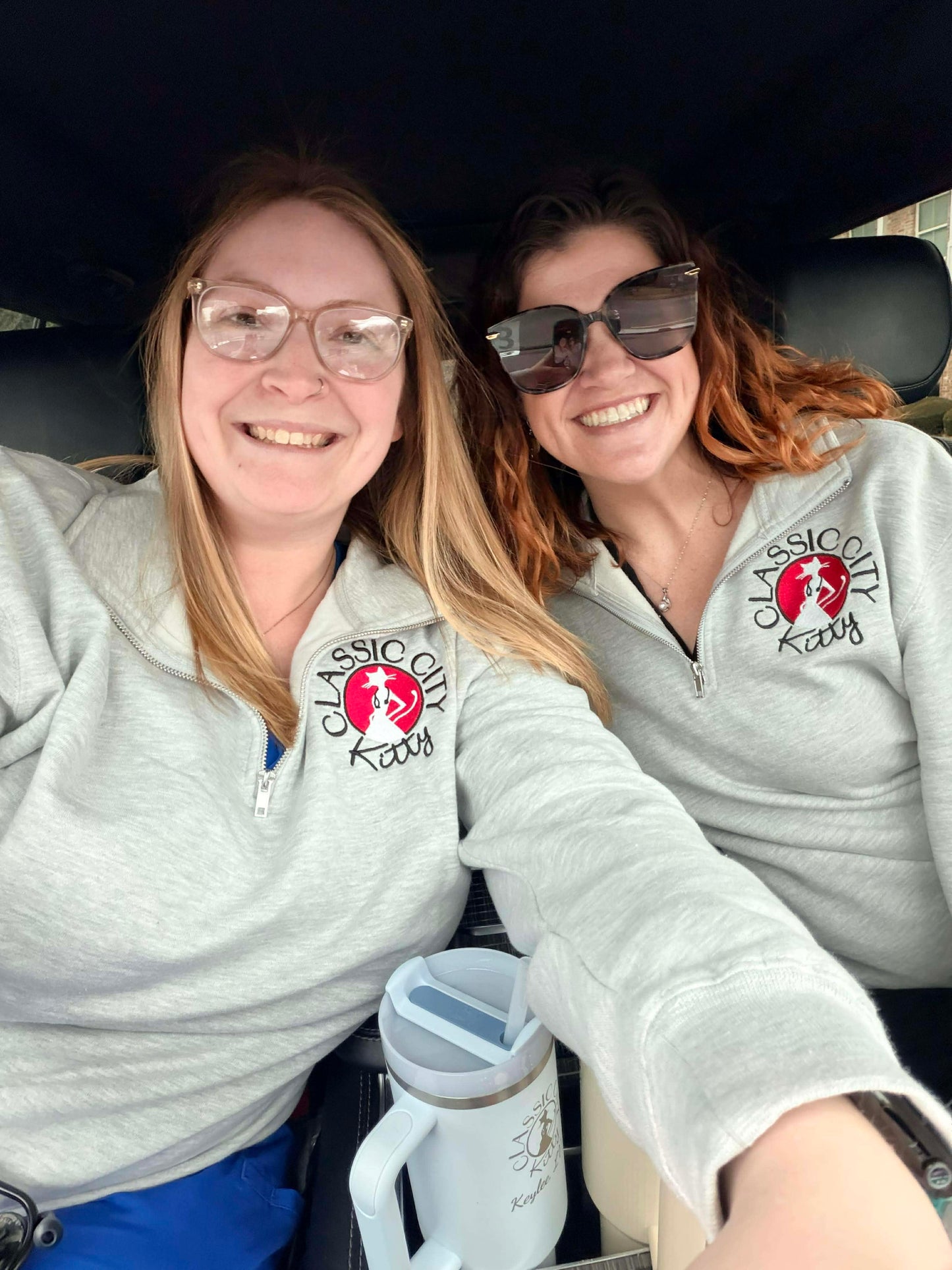 MADE TO ORDER - Embroidery Quarter Zip *Classic City Kitty*