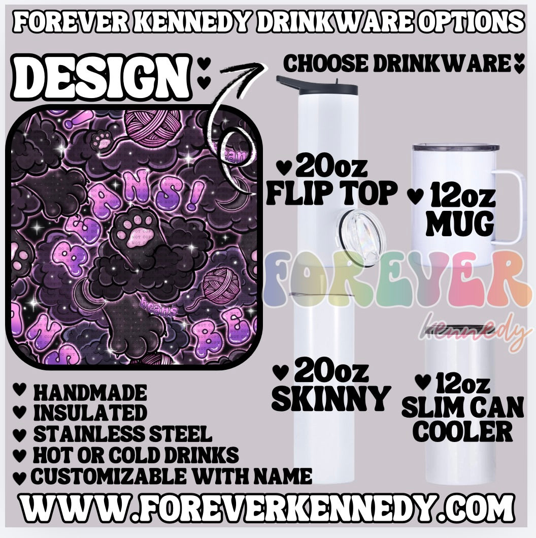 (MTO) CHOOSE DRINKWARE: Purple beans