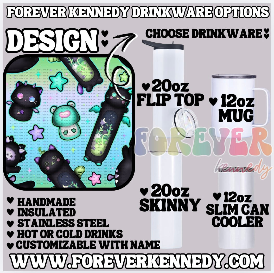 (MTO) CHOOSE DRINKWARE:   Colorful Plushies