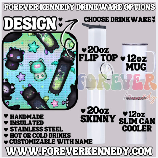 (MTO) CHOOSE DRINKWARE:   Colorful Plushies