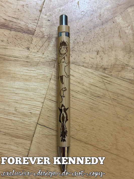 (RTS) Engraved Wood Pen: EXCLUSIVE Trash Animals