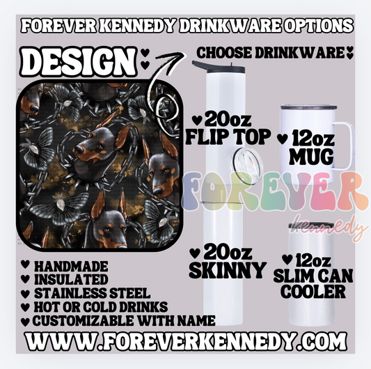 (MTO) CHOOSE DRINKWARE: Dobermans