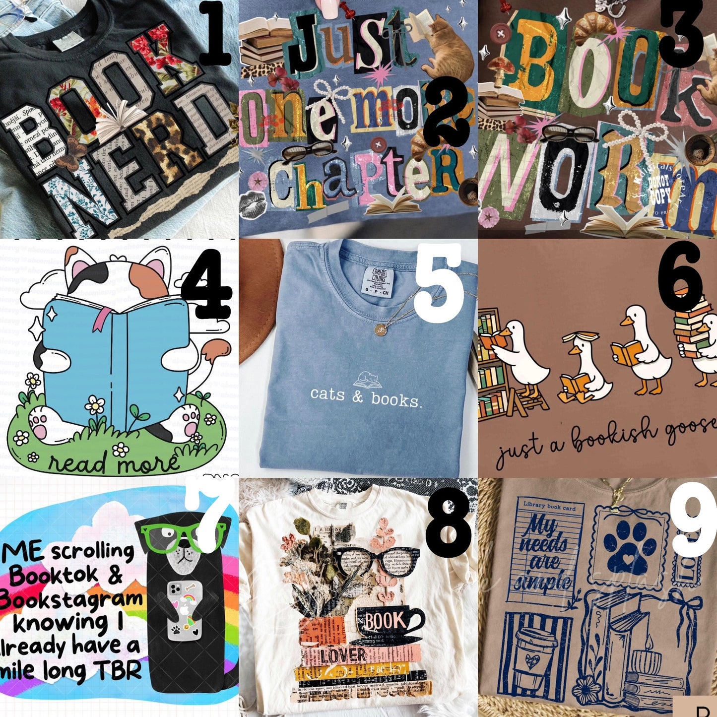 (MTO APPAREL) * CHOOSE STYLE / COLOR: Books Themed 1 *choose design*
