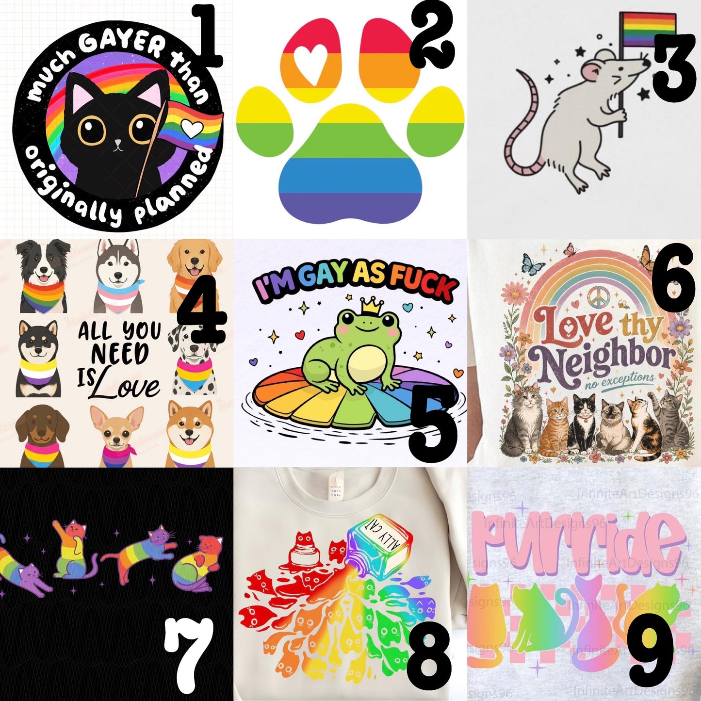 MADE TO ORDER APPAREL: Pride Animals (choose design)