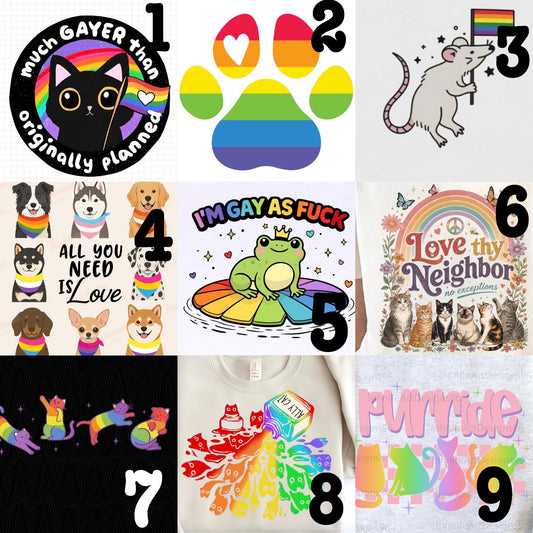 MADE TO ORDER APPAREL: Pride Animals (choose design)