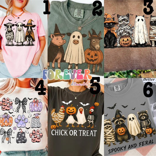(MTO APPAREL) * CHOOSE STYLE / COLOR: Halloween Animals *choose design*