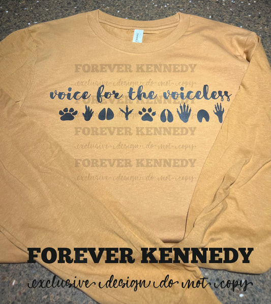 MADE TO ORDER APPAREL -  EXCLUSIVE DESIGN * Voice for the Voiceless (animal tracks)