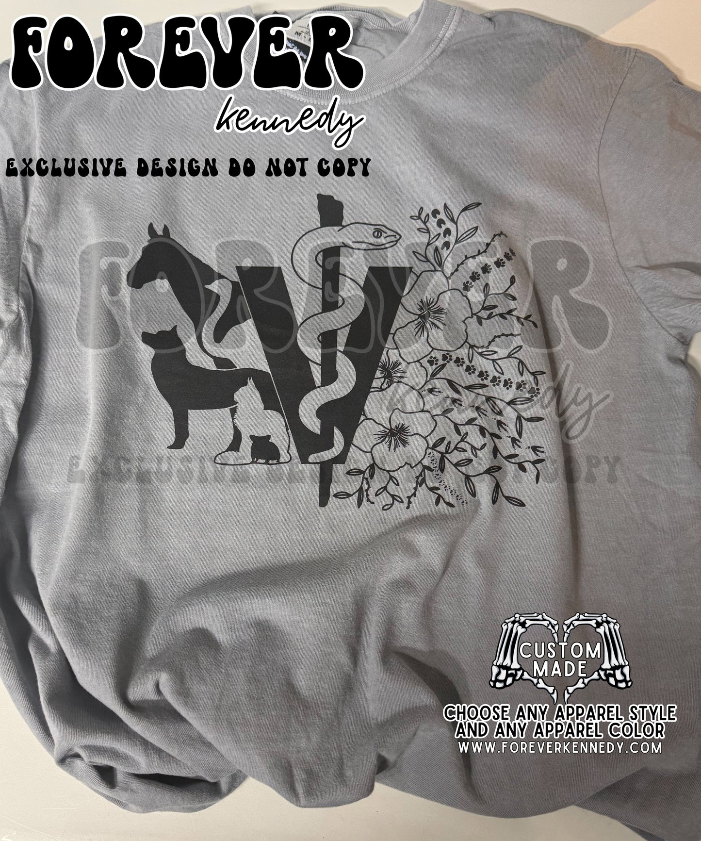 MADE TO ORDER APPAREL -  EXCLUSIVE DESIGN * Floral Veterinary Medicine