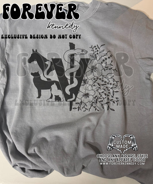 MADE TO ORDER APPAREL -  EXCLUSIVE DESIGN * Floral Veterinary Medicine