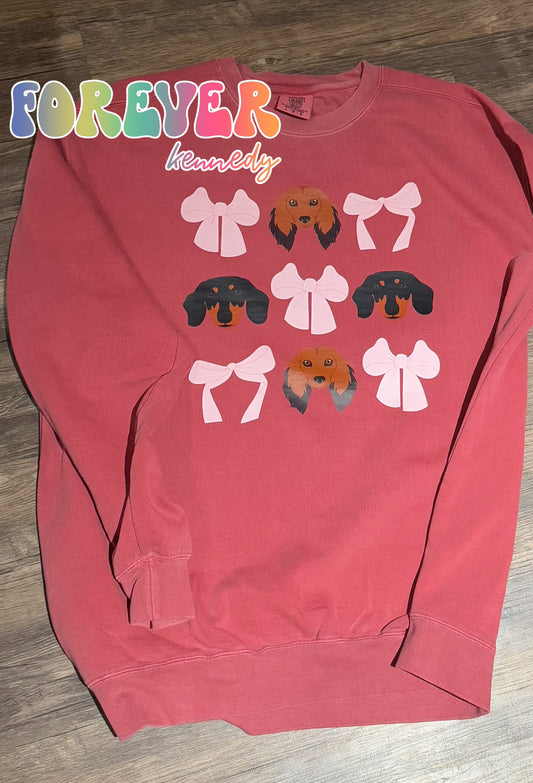 (MTO APPAREL) * CHOOSE STYLE: Bow Collage Dachshund