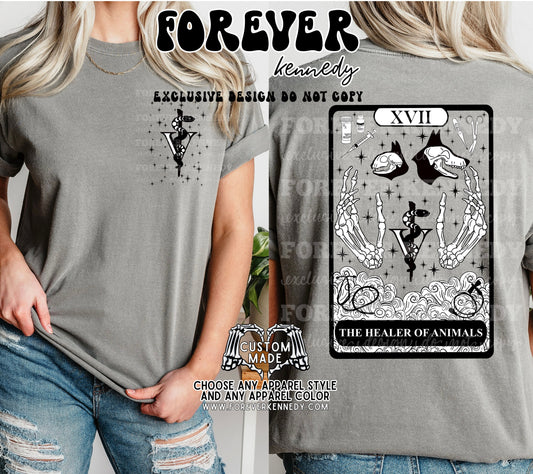 MADE TO ORDER APPAREL -  EXCLUSIVE DESIGN * Veterinary Tarot - The Healer of Animals *front & back design*