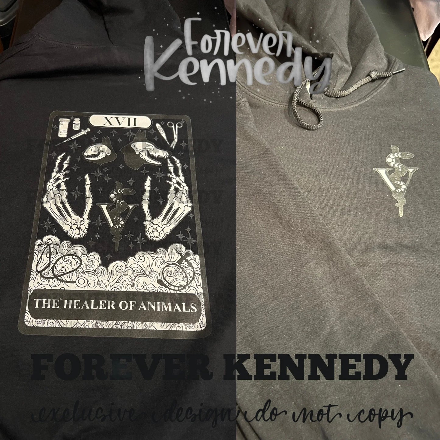 MADE TO ORDER APPAREL -  EXCLUSIVE DESIGN * Veterinary Tarot - The Healer of Animals *front & back design*