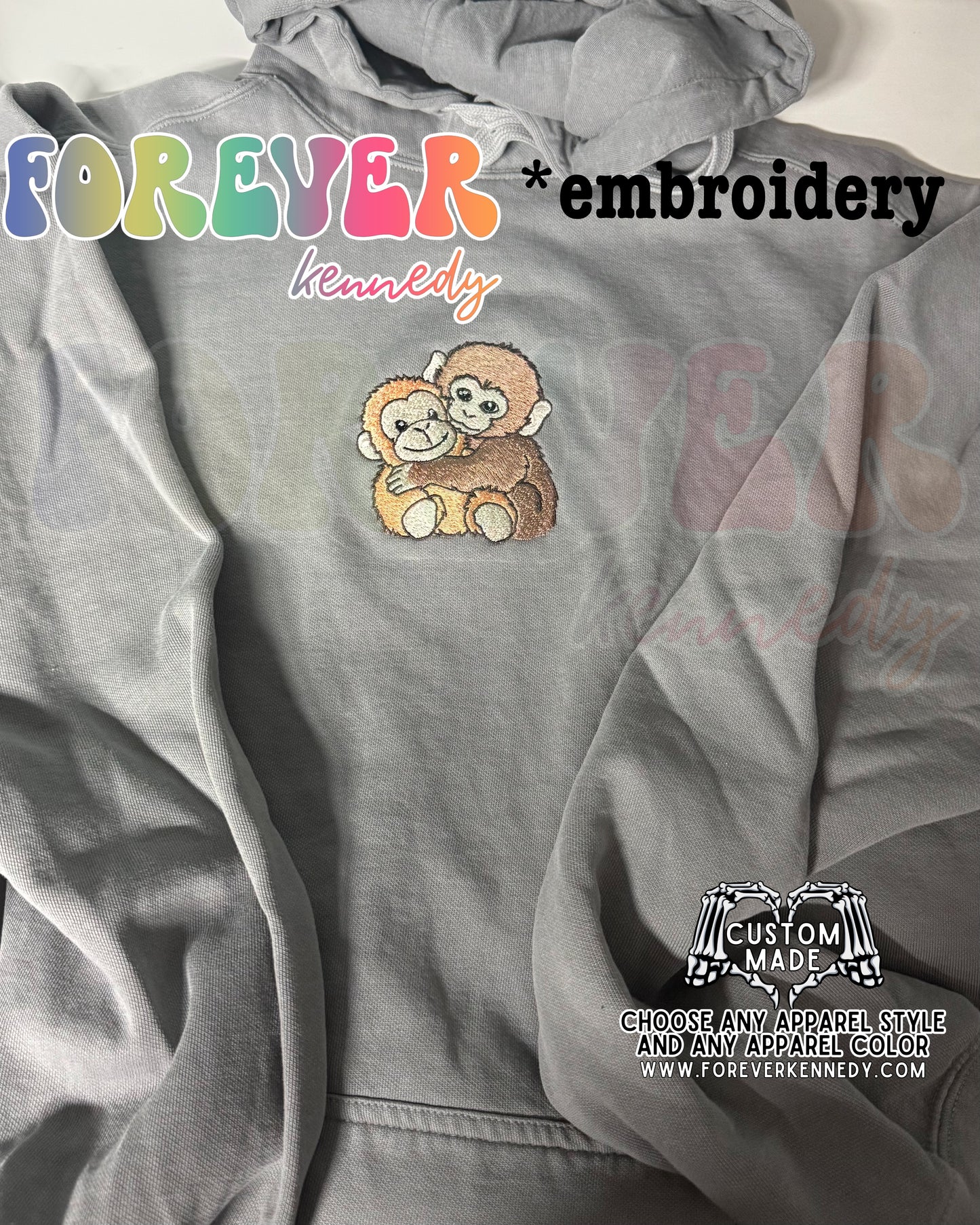 (MTO APPAREL) * CHOOSE STYLE / COLOR: EMBROIDERY Punch Monkey