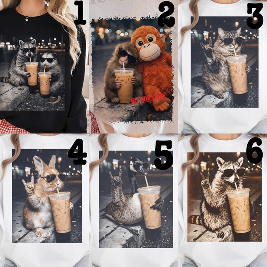 MADE TO ORDER APPAREL - Coffee & Animals *choose your design*