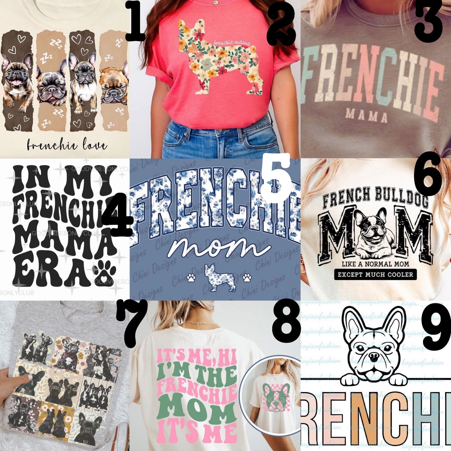 (MTO APPAREL) * CHOOSE STYLE / COLOR: FRENCH BULLDOG (Choose Design)