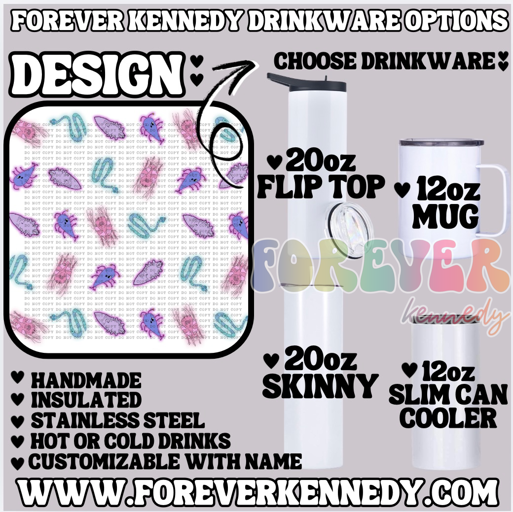(MTO) CHOOSE DRINKWARE: EXCLUSIVE DESIGN Colorful Parasites *Designed by Kenzie