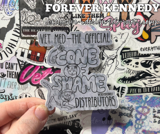 (RTS) Vinyl Sticker: Exclusive / Cone of Shame