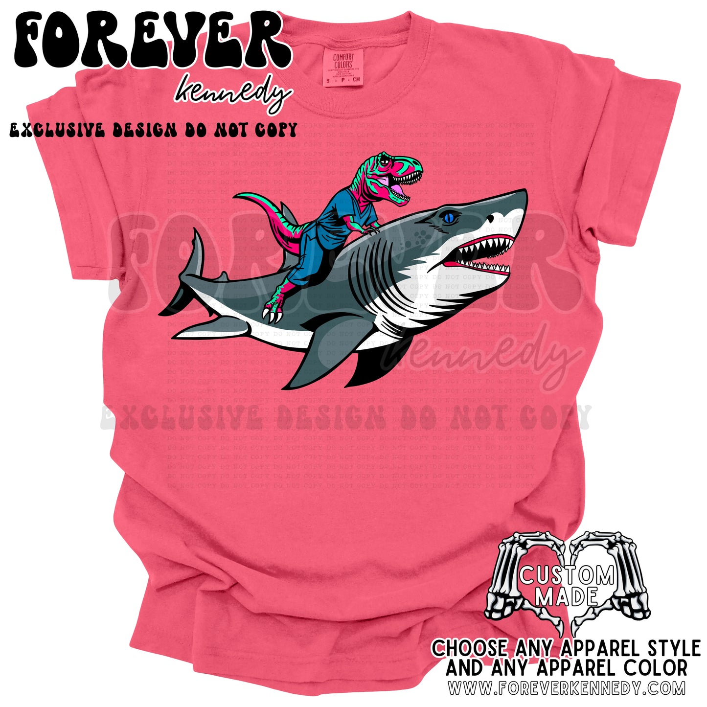 MADE TO ORDER APPAREL -  EXCLUSIVE DESIGN * Shark Dino