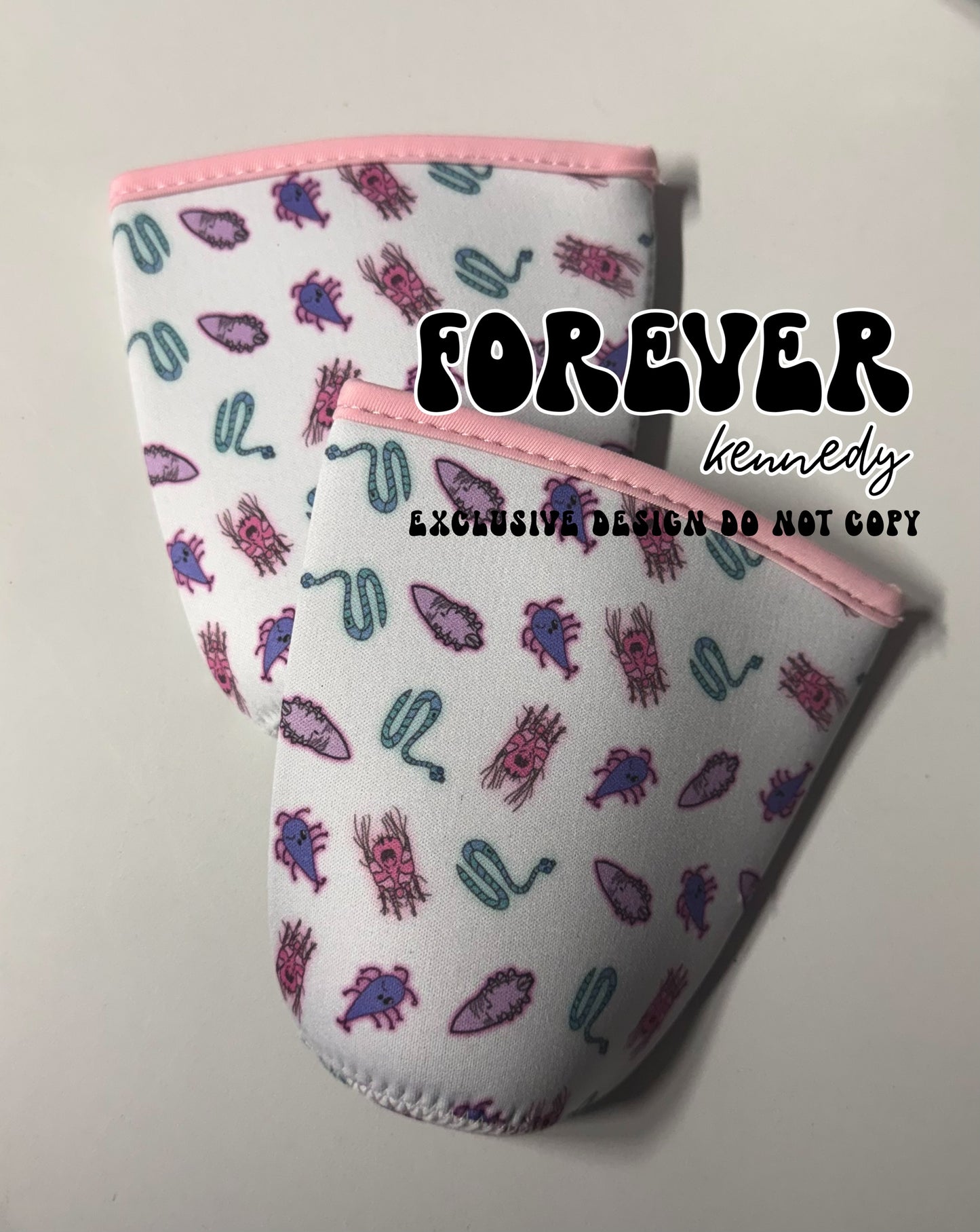 (RTS) LARGE Drink Sleeve: EXCLUSIVE DESIGN Colorful Parasites *by Kenzie