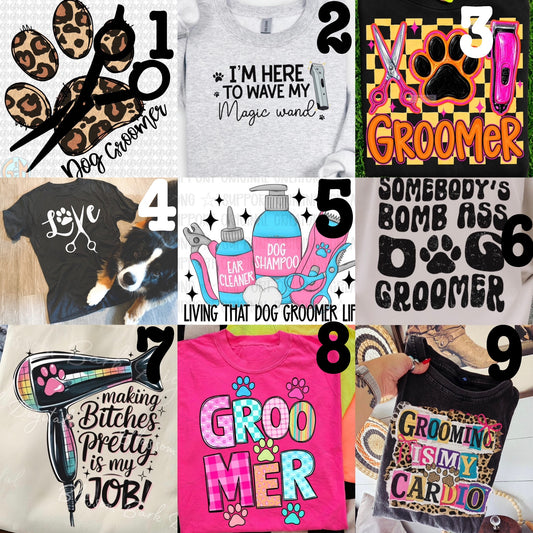 MADE TO ORDER APPAREL: Groomer (choose design)
