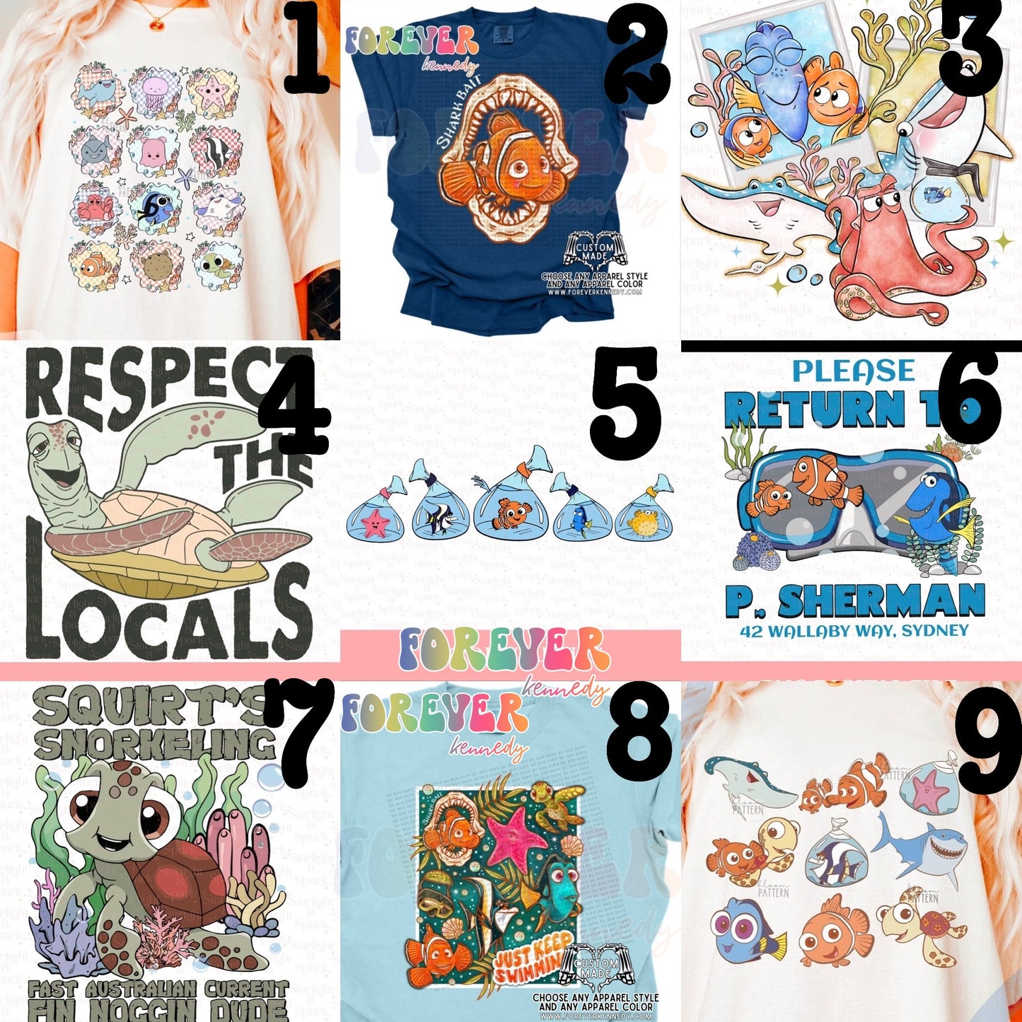 MADE TO ORDER APPAREL: Finding Clownfish Designs (choose design)