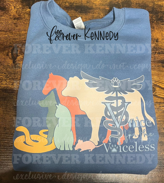 MADE TO ORDER APPAREL -  EXCLUSIVE DESIGN * Veterinary Medicine Voice for the Voiceless (mixed animal)