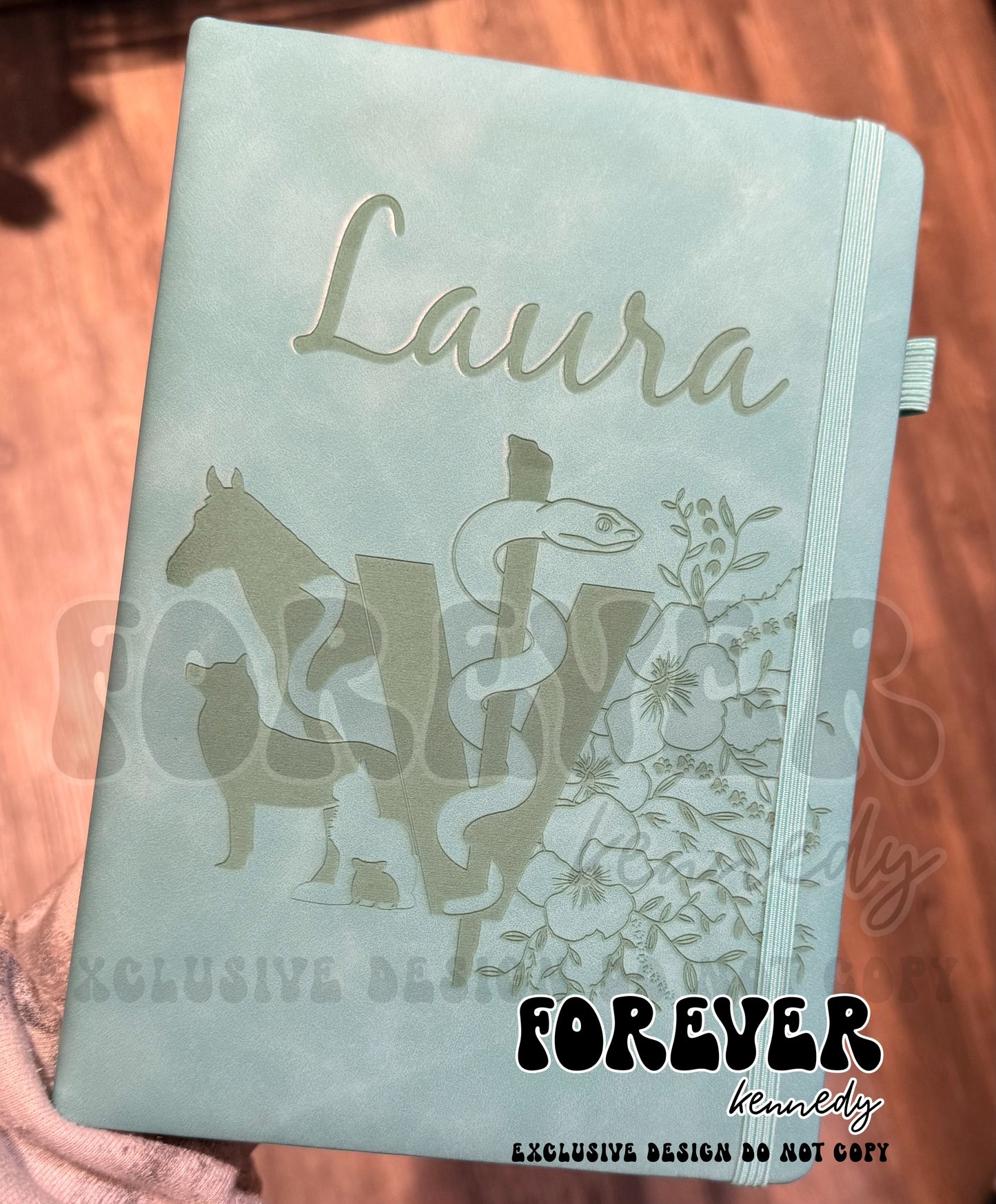 (MTO) A5 Notebook: EXCLUSIVE DESIGN Veterinary Caduceus Floral