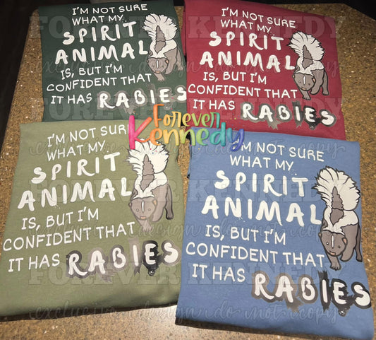 MADE TO ORDER APPAREL -  ORIGINAL DESIGN * Spirit animal has rabies (skunk)