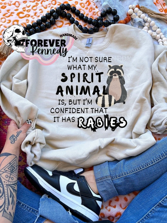MADE TO ORDER APPAREL -  ORIGINAL DESIGN * Spirit animal has rabies (raccoon)
