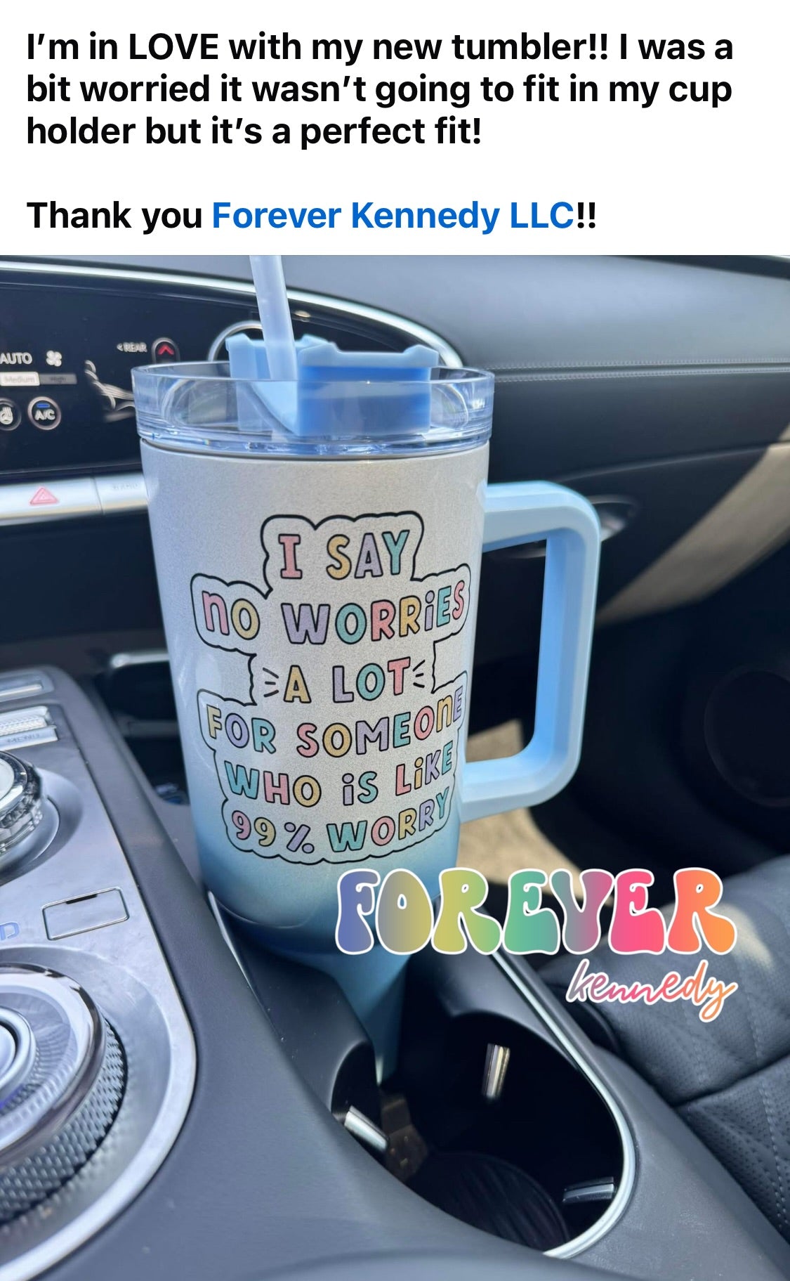 (MTO) 40oz Tumbler with handle: No worries