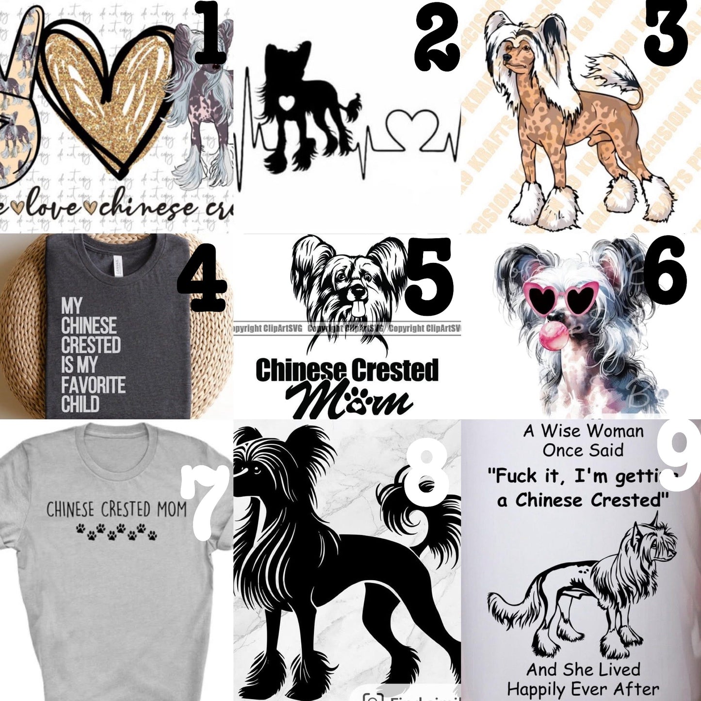 (MTO APPAREL) * CHOOSE STYLE / COLOR: CHINESE CRESTED (Choose Design)