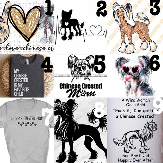 (MTO APPAREL) * CHOOSE STYLE / COLOR: CHINESE CRESTED (Choose Design)