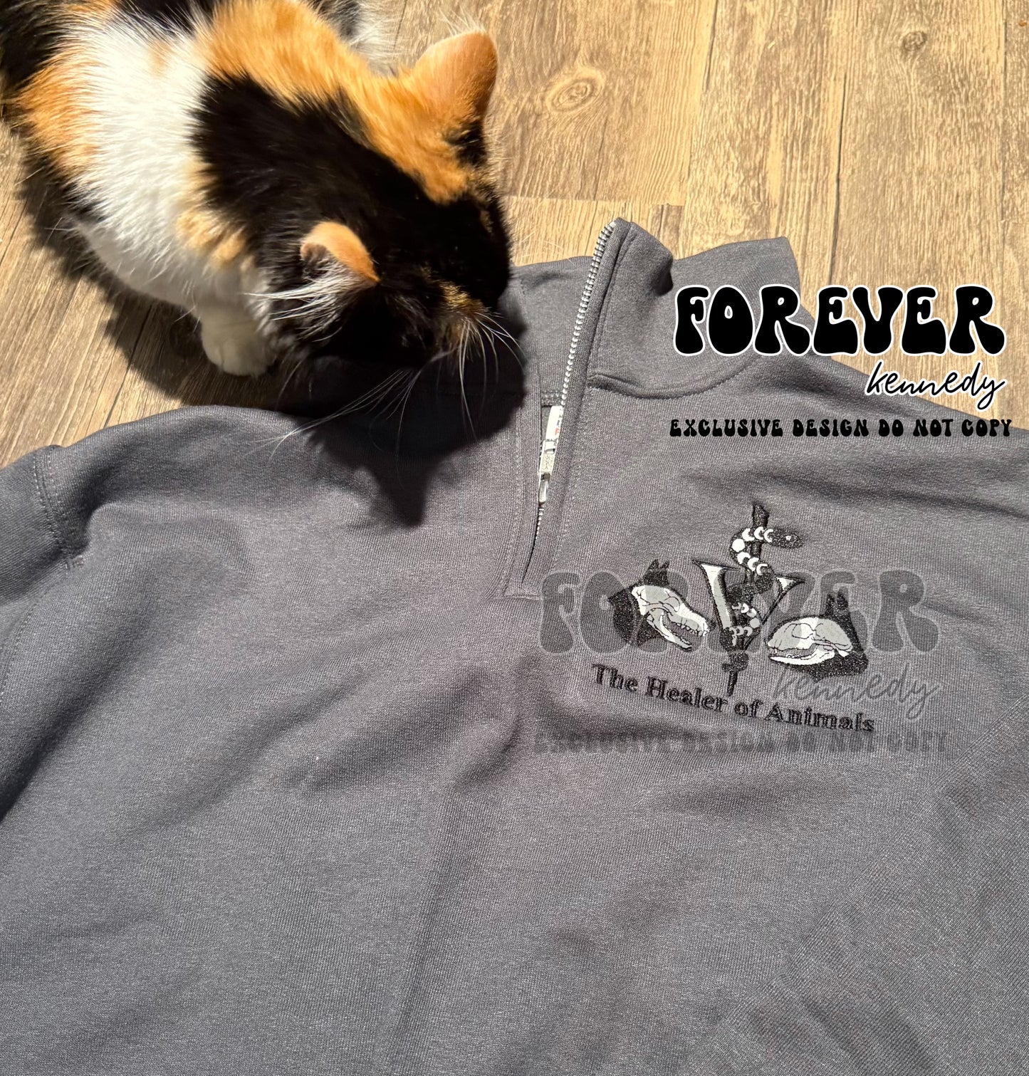 (MTO HALF ZIP UP) * CHOOSE COLOR: EMBROIDERY EXCLUSIVE DESIGN The Healer of Animals (custom name optional)