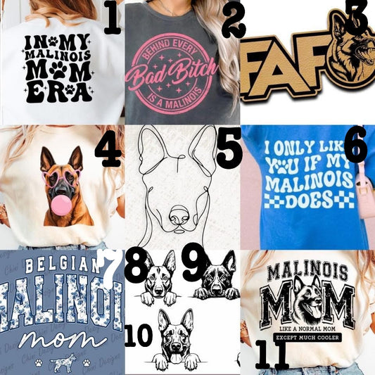 (MTO APPAREL) * CHOOSE STYLE / COLOR: BELGIAN MALINOIS (Choose Design)