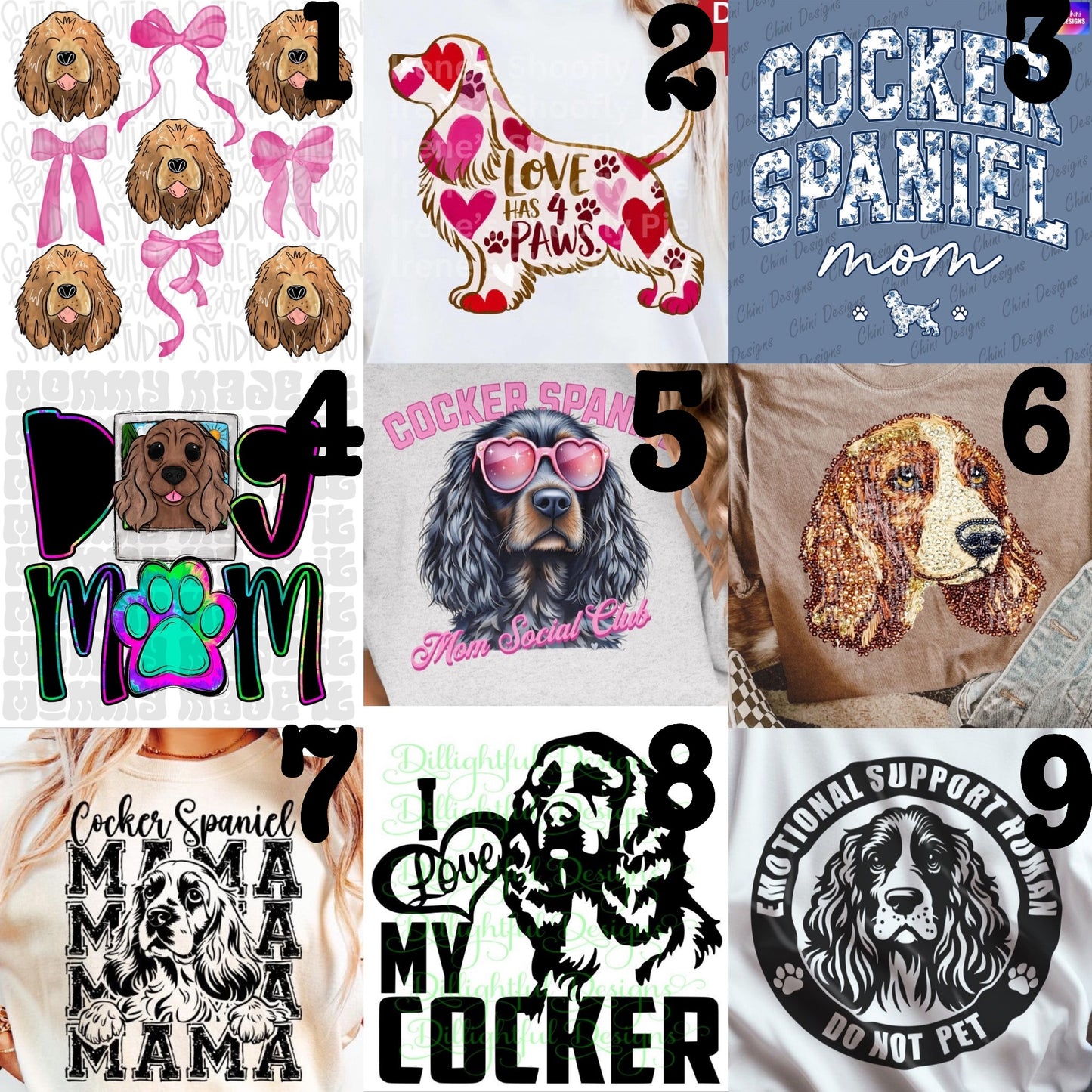(MTO APPAREL) * CHOOSE STYLE / COLOR: COCKER SPANIEL (Choose Design)