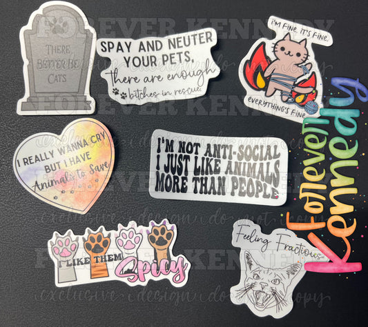 (RTS) Vinyl Sticker: Exclusives / Kitty Bundle (7 stickers)