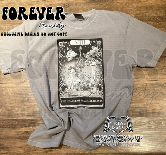 MADE TO ORDER APPAREL -  EXCLUSIVE DESIGN * Healer Beasts Tarot Card *front only*