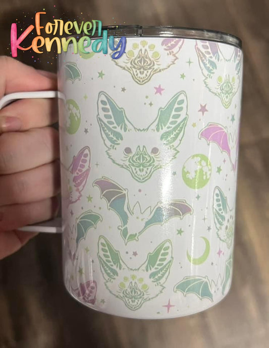 (MTO) Mug with Handle: Pastel bats