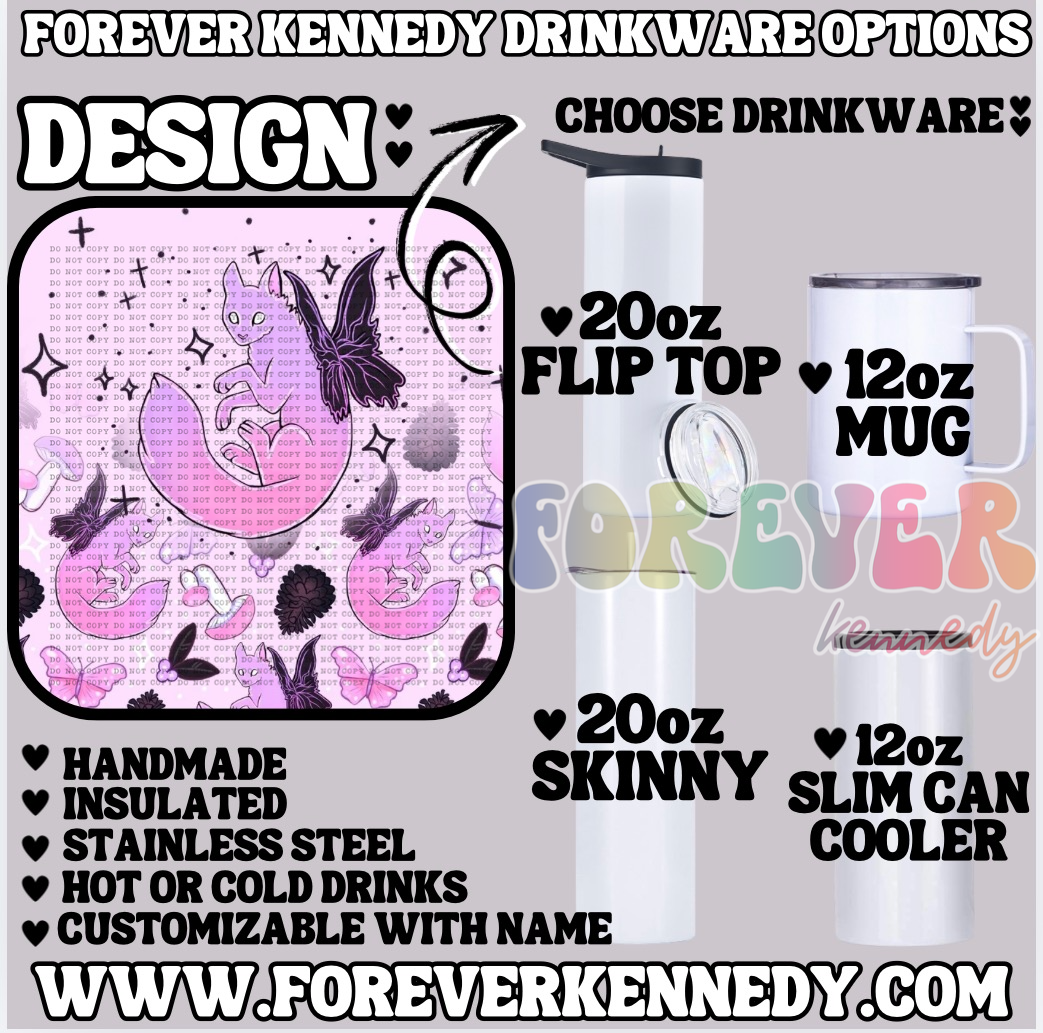(MTO) CHOOSE DRINKWARE: Fae Cat