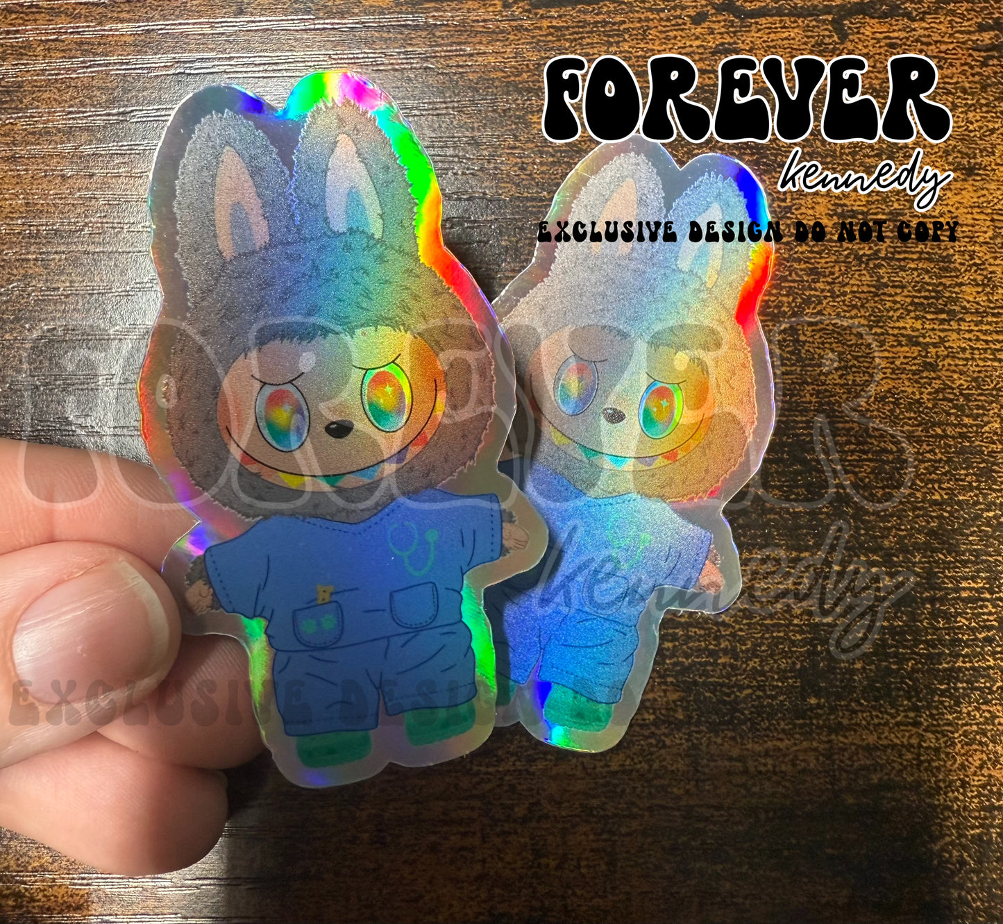 (RTS) HOLOGRAPHIC Vinyl Sticker: EXCLUSIVE DESIGN Blue LaBoo