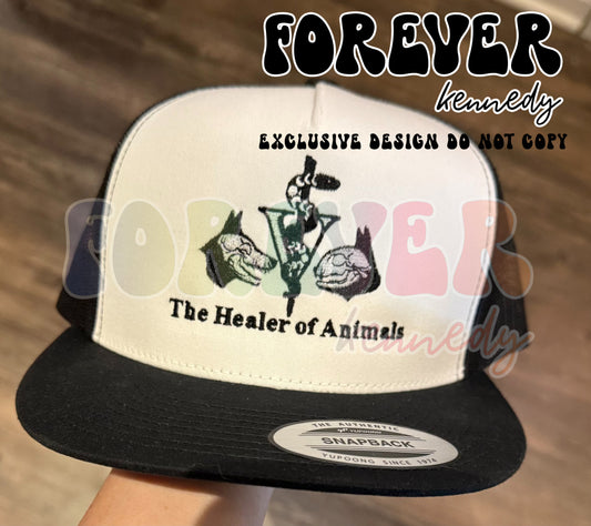 (MTO) Five-Panel Classic Trucker Hat: EMBROIDERED Exclusive Design The Healer of Animals