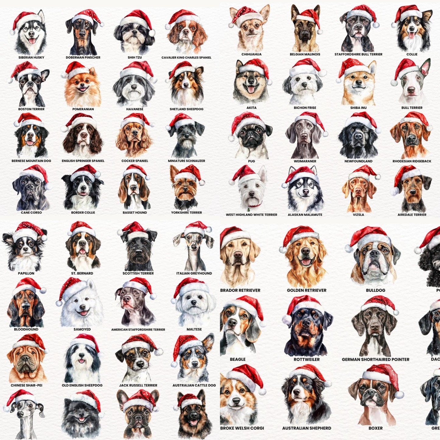(MTO APPAREL) * CHOOSE STYLE / COLOR: Christmas Dogs *choose breed/s*