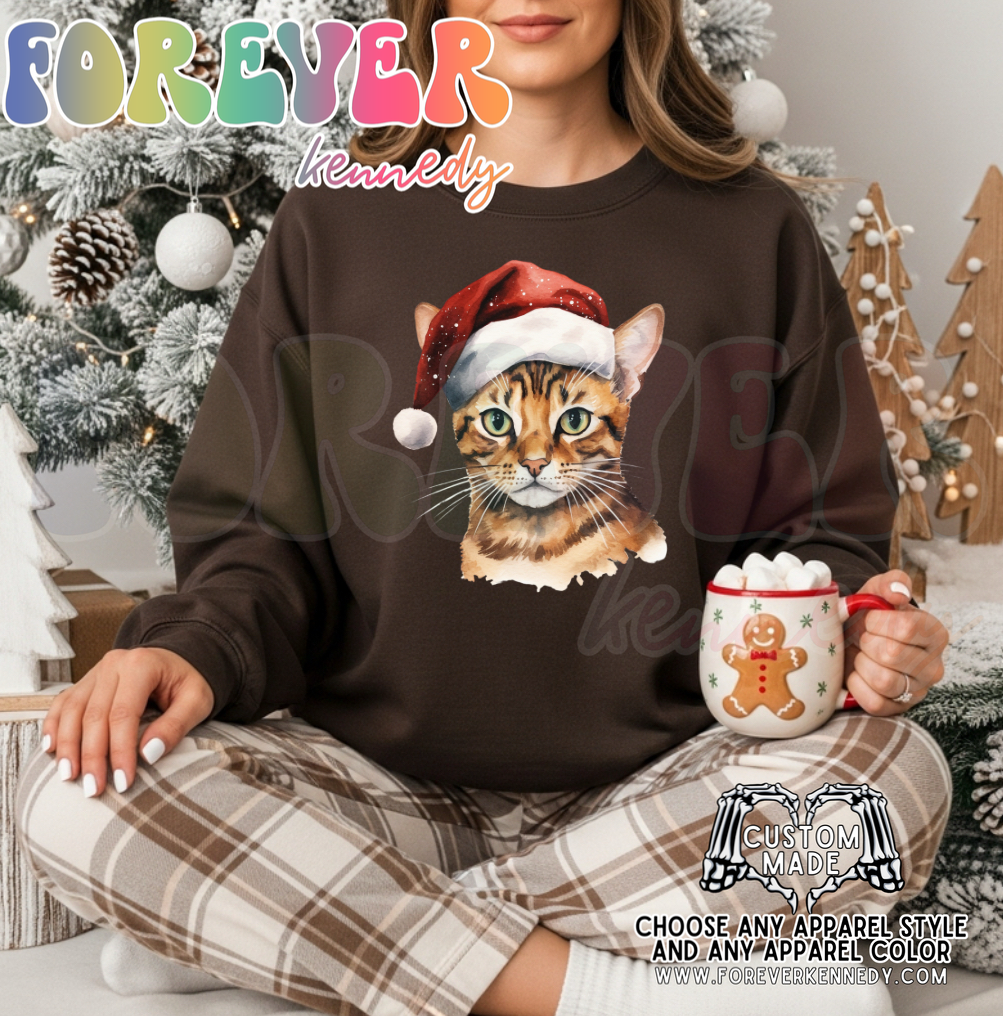 (MTO APPAREL) * CHOOSE STYLE / COLOR: Christmas Cats *choose breed/s*