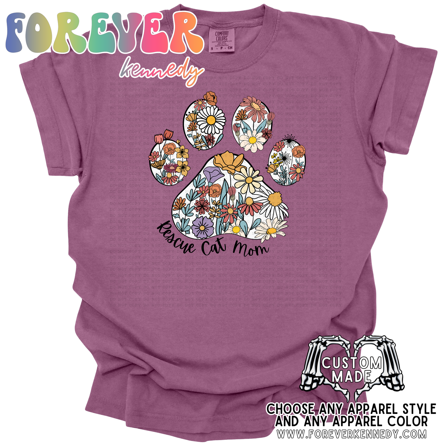 (MTO APPAREL) * CHOOSE STYLE: Floral Rescue Cat Mom