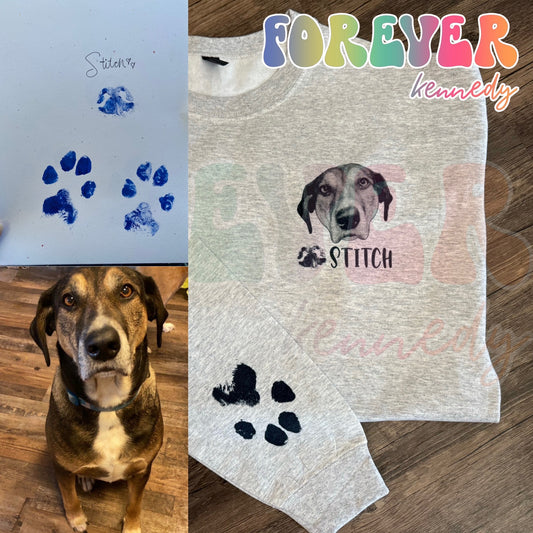 (MTO APPAREL) * CHOOSE STYLE: Custom pet photo and paw print