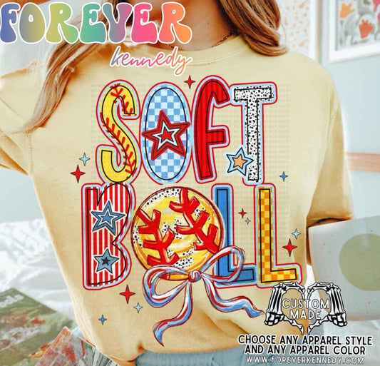 (MADE TO ORDER) * CHOOSE STYLE / COLOR: Trendy Softball Bow