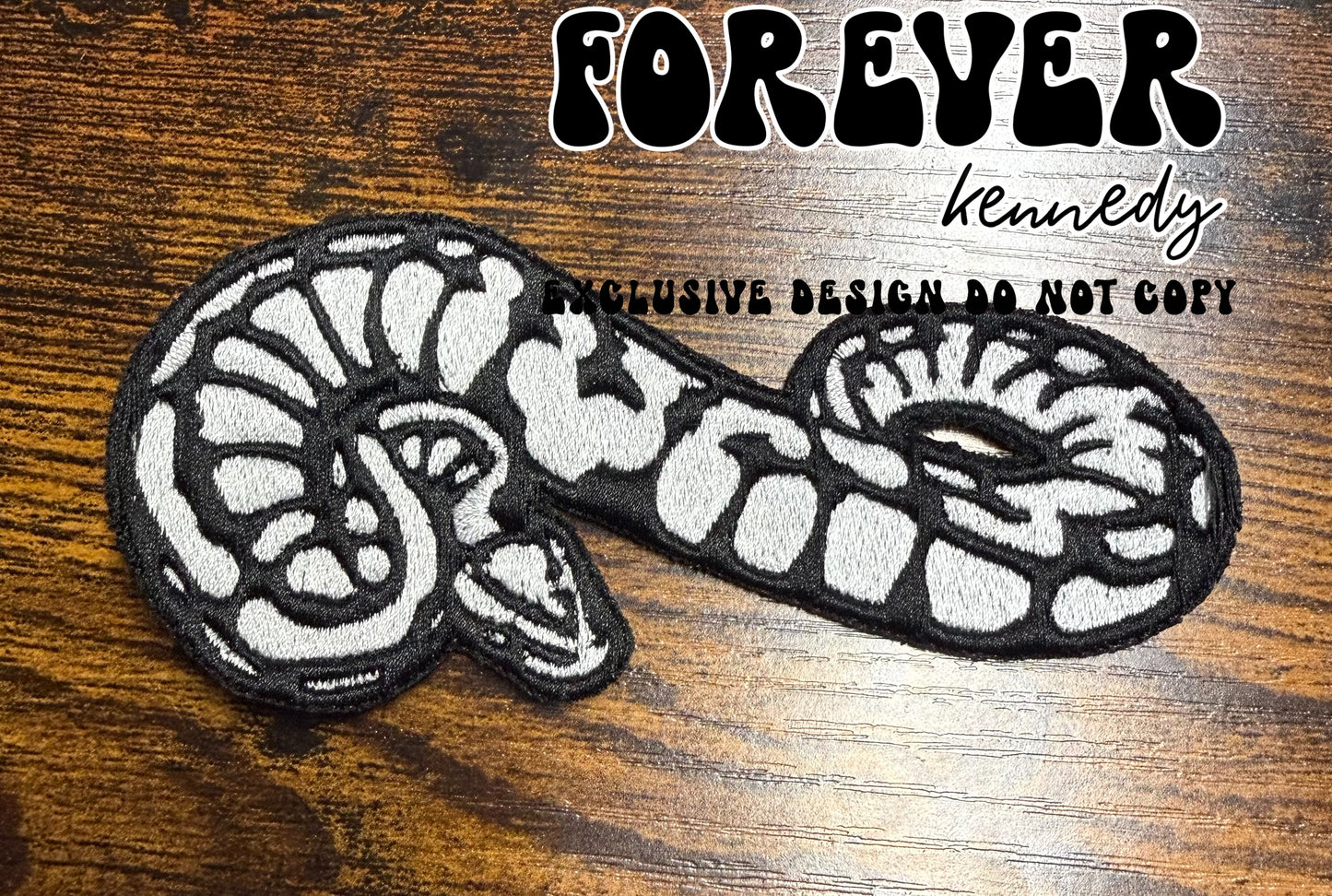 (MTO) Embroidered Patch: EXCLUSIVE DESIGN Axanthic Ball Python