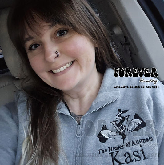 (MTO HALF ZIP UP) * CHOOSE COLOR: EMBROIDERY EXCLUSIVE DESIGN The Healer of Animals (custom name optional)