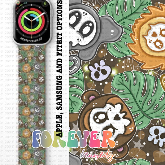 (PRE-ORDER) Apple / Samsung / Fitbit Watch Band (Choose Size & Style): Zoo Animals