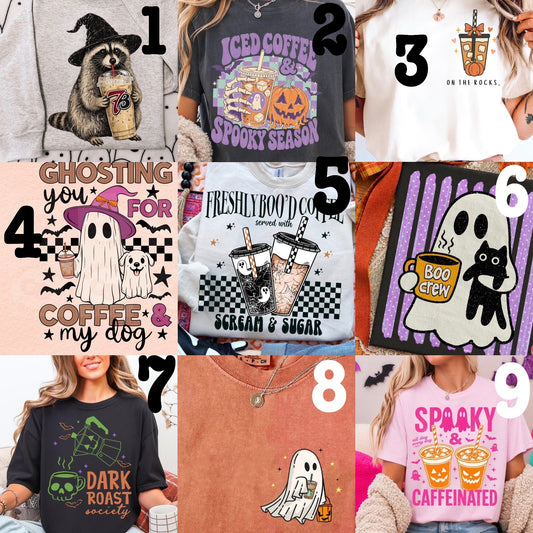 MADE TO ORDER APPAREL: LIMITED - Spooky Coffee & Energy Drinks (choose design)